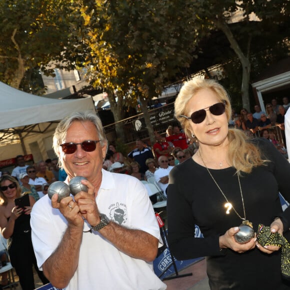 Sylvie Vartan, Jean-Pierre Pinelli - Challenge Henri Salvador 2019, un tournoi VIP de Pétanque "Souvenir Henri-Salvador" organisé chaque année à l'Ile-Rousse par le Sport Pétanque Ile-Rousse, en Corse, France, le 13 Septembre 2019. © Olivier Sanchez/Crystal/Bestimage