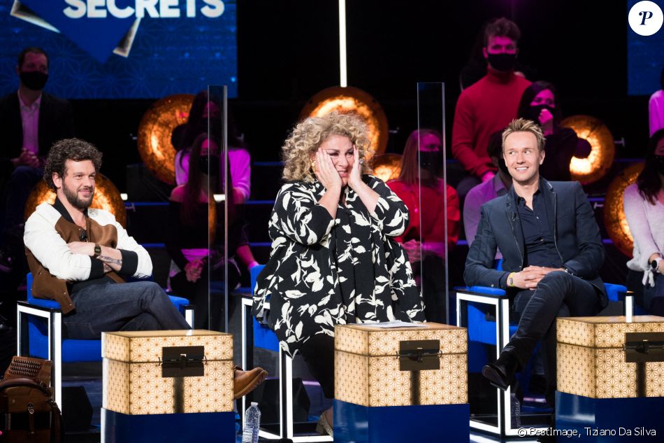 Exclusif - Claudio Capeo, Marianne James, Cyril Féraud - Enregistrement de l'émission "La Boîte à Secrets", présentée par F.Bollaert et qui sera diffusée le 22 janvier sur France 3. Le 18 janvier 2021 © Tiziano Da Silva / Bestimage