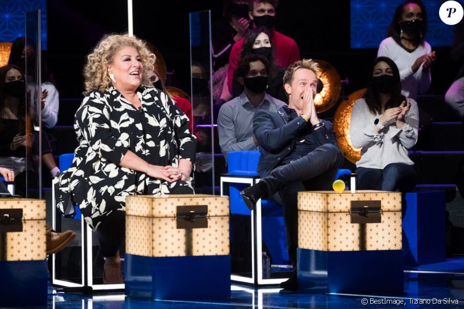 Exclusif - Marianne James et Cyril Féraud - Enregistrement de l'émission "La Boîte à Secrets", présentée par F.Bollaert et qui sera diffusée le 22 janvier sur France 3. Le 18 janvier 2021 © Tiziano Da Silva / Bestimage