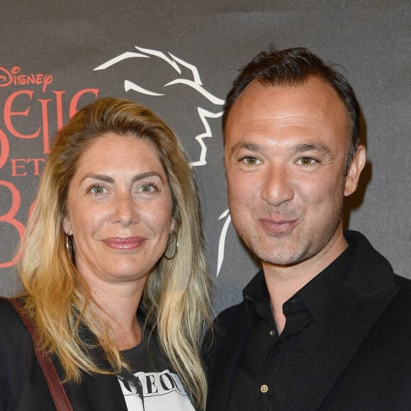 Alexandre Devoise et sa femme Anne-Laure - Première de la comédie musicale "La Belle et la Bête" avec Vincent Niclo dans le rôle de la Bête au théâtre Mogador à Paris le 20 mars 2014.