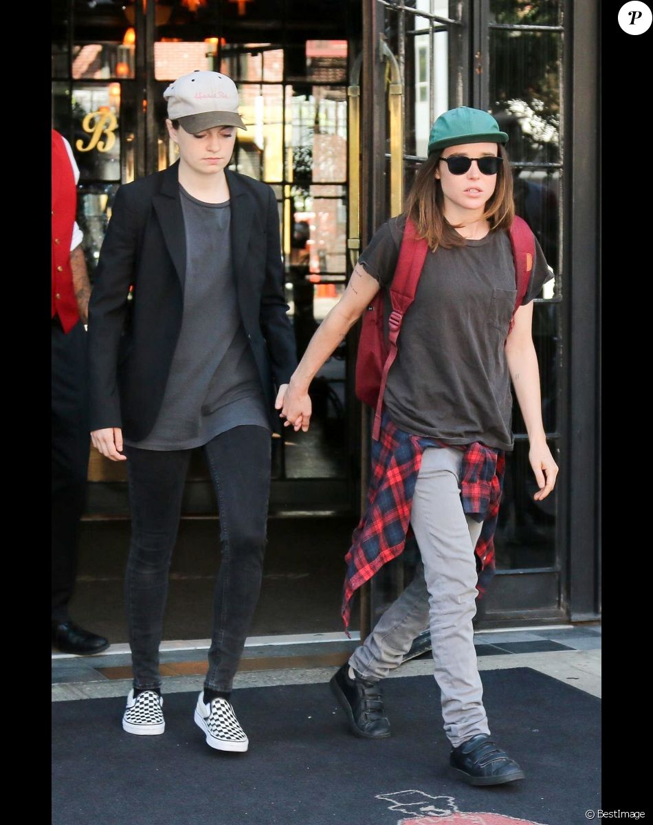Ellen Page et sa compagne Emma Portner sortent de leur hôtel, The Bowery Hotel, à New York. Le 13 septembre 2017