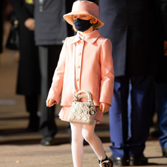 Le prince Albert II de Monaco, sa femme la princesse Charlene et leurs enfants le prince héréditaire Jacques et la princesse Gabriella durant la célébration de la Sainte Dévote, Sainte patronne de Monaco, à Monaco le 26 janvier 2021. © Olivier Huitel / Pool Monaco /Bestimage