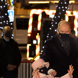 Le prince Albert II de Monaco, sa femme la princesse Charlene et leurs enfants le prince héréditaire Jacques et la princesse Gabriella durant la célébration de la Sainte Dévote, Sainte patronne de Monaco, à Monaco le 26 janvier 2021. © Olivier Huitel / Pool Monaco /Bestimage