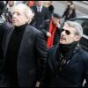 Lambert Wilson et son frère Jean-Marie lors des obsèques de leur père Georges à l'église Saint Roch, à Paris.