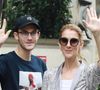 Céline Dion et son fils René-Charles quittent l'hôtel Royal Monceau et se rendent chez Louis Vuitton sur les Champs-Elysées à Paris
