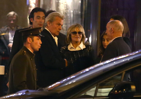 Exclusif - Le clan Delon réuni à l'occasion des 50 ans d'Anthony Delon au Mandarin Hotel. Paris. Le 2 octobre 2014.