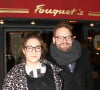 Exclusif - Marilou Berry et son compagnon Arnaud Schneider - Marilou Berry et son compagnon Arnaud Schneider dînent au Fouquet's et passent la soirée au Queen à Paris.