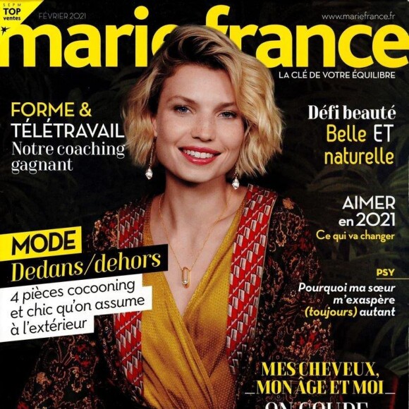 Sonia Rolland dans le magazine "Marie-France" du mois de février 2021.