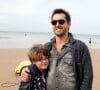 Frédéric Diefenthal et son fils Gabriel, 11 ans (qu'il a eu avec Gwendoline Hamon dont il est séparé) - L'acteur français Frédéric Diefenthal est le parrain des championnats de France de surf qui se déroulent du 17 au 26 oct à Biarritz.