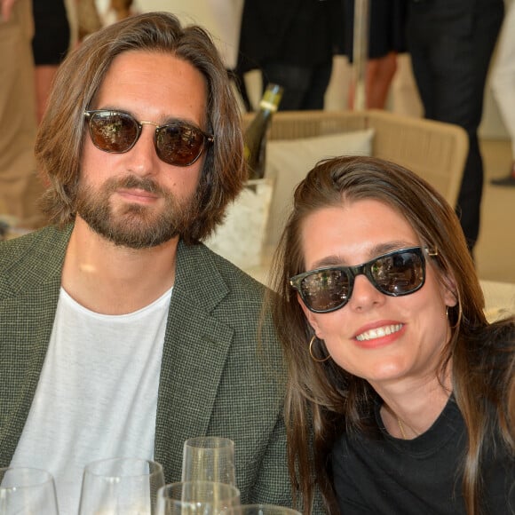 Exclusif - Charlotte Casiraghi-Rassam et son mari Dimitri Rassam dans la tente VIP lors du Longines Paris Eiffel Jumping au Champ de Mars à Paris, le samedi 6 juillet 2019. © Veeren-Ramsamy/Bestimage 