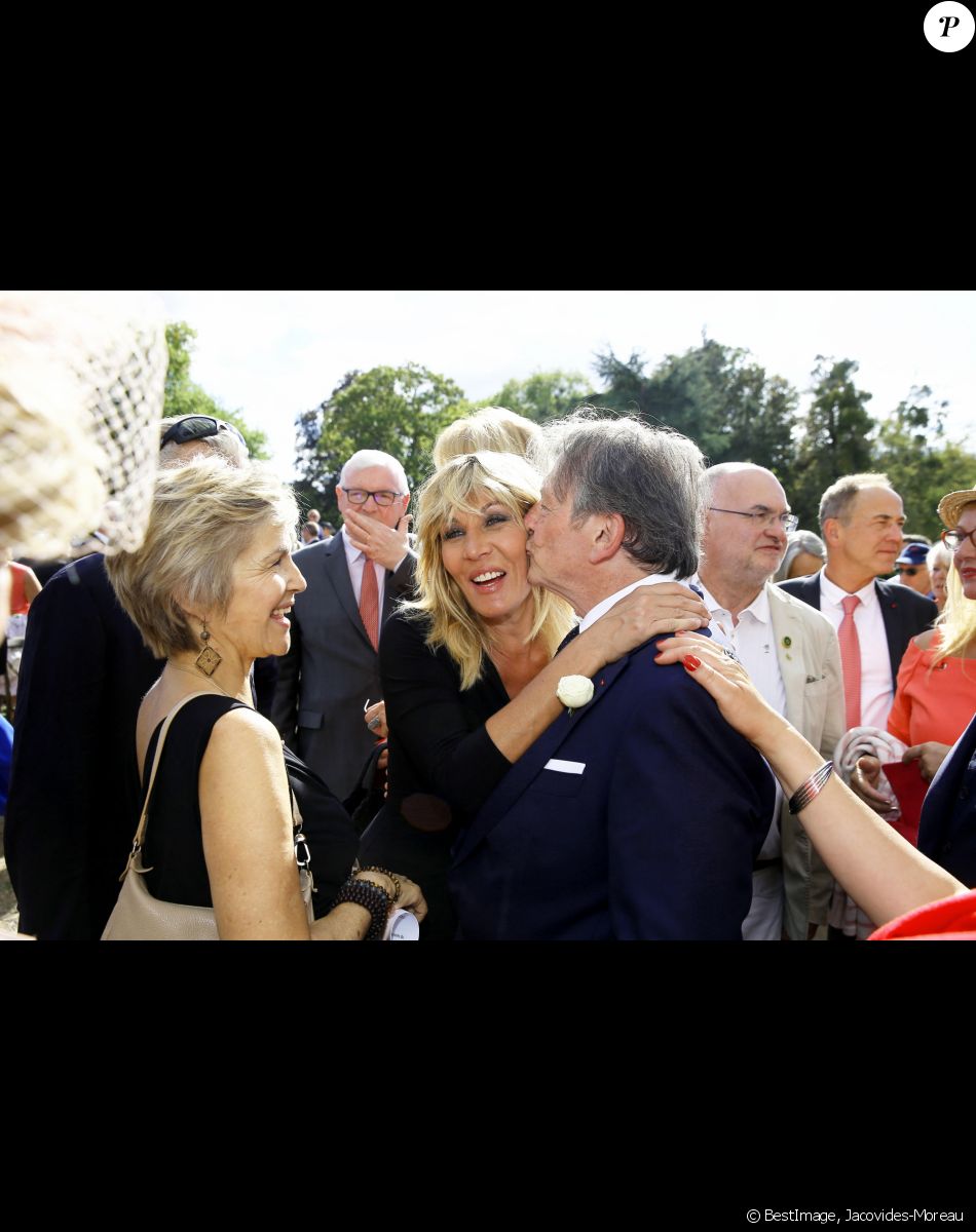 Exclusif - Véronique Jannot, Mathilde Seigner et Mario Luraschi - Cérémonie de mariage de Mario Luraschi et Clémence Faivre à l'Abbaye de Chaalis. Le 15 septembre 2018. © Jacovides-Moreau/Bestiamge