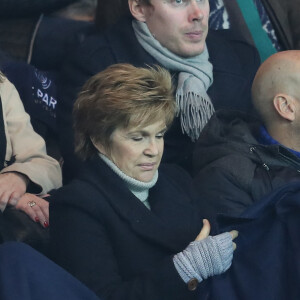 Véronique Jannot dans les tribunes lors du match de Ligue 1 Paris Saint-Germain - Toulouse FC au parc des Princes à Paris, France, le 19 février 2017. © Cyril Moreau/Bestimage