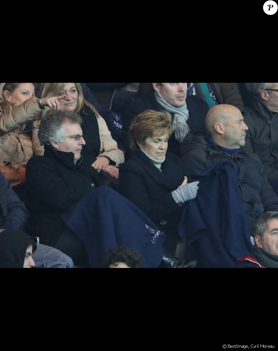 Véronique Jannot dans les tribunes lors du match de Ligue 1 Paris Saint-Germain - Toulouse FC au parc des Princes à Paris, France, le 19 février 2017. © Cyril Moreau/Bestimage