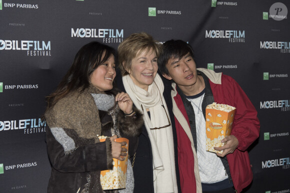 Véronique Jannot et sa fille adoptive Migmar - Mobile Film Festival au cinéma MK2 Bibliothèque à Paris, le 28 février 2017. © Pierre Perusseau/Bestimage