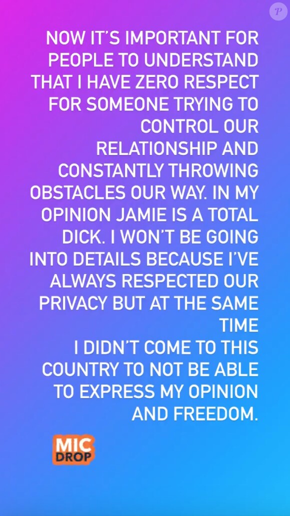 Sam Asghari prend la parole et dénonce Jamie, le père de Britney Spears. Instagram. Le 9 février 2021.