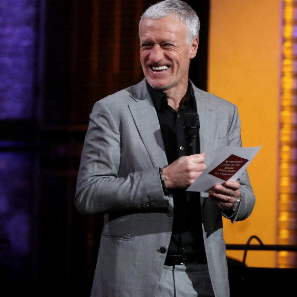 Exclusif - Anne-Elisabeth Lemoine et Didier Deschamps - Enregistrement de l'émission "Symphonie pour la Vie, Spéciale Pièces jaunes" au Théâtre national de l'Opéra Comique à Paris, qui sera diffusée le 10 février sur France 3. © Dominique Jacovides / Bestimage