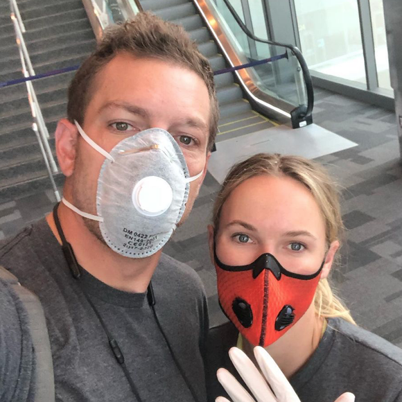 Caroline Wozniacki et son mari David Lee. Mars 2020.