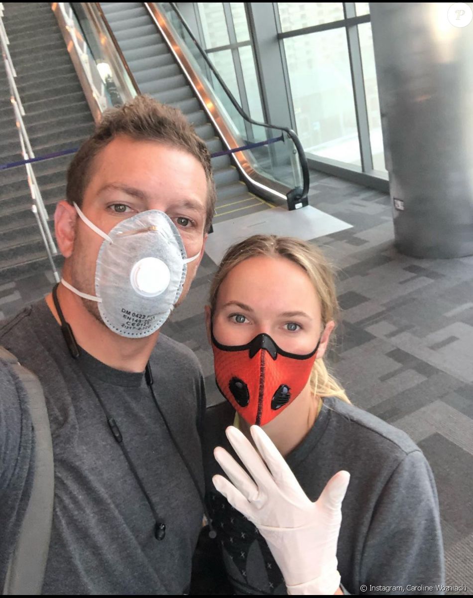 Caroline Wozniacki et son mari David Lee. Mars 2020.