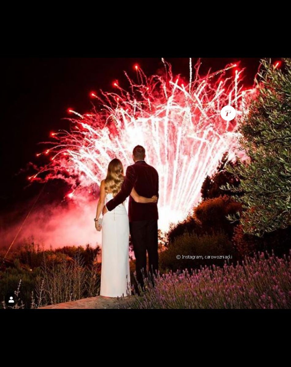 Caroline Wozniacki a publié une photo du feu d'artifice organisé lors de son mariage avec David Lee célébré en Toscane le 15 juin 2019.