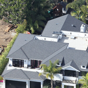 Vue aérienne de la maison de Johnny et Laeticia Hallyday à Pacific Palisades, Los Angeles le 8 février 2014.