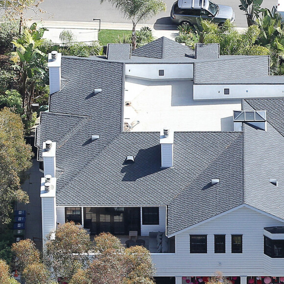 Vue aérienne de la maison de Johnny et Laeticia Hallyday à Pacific Palisades, Los Angeles le 8 février 2014.