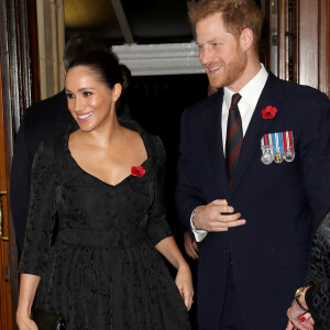 Le prince Harry, duc de Sussex, et Meghan Markle, duchesse de Sussex - La famille royale assiste au Royal British Legion Festival of Remembrance au Royal Albert Hall à Kensington, Londres, le 9 novembre 2019. 