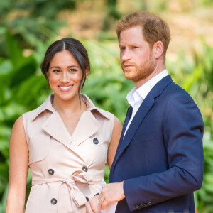 Le prince Harry, duc de Sussex, et Meghan Markle, duchesse de Sussex, se rendent à la réception des industries créatives et des entreprises à Johannesburg, le 2 octobre 2019.