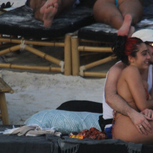 Exclusif - La fille de Madonna, Lourdes Leon, et son petit ami Jonathan Puglia profitent d'un après-midi ensoleillé en amoureux à Tulum. Le 30 janvier 2021.