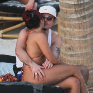 Exclusif - Lourdes Leon et son petit ami Jonathan Puglia profitent d'un après-midi ensoleillé en amoureux à Tulum. Le 30 janvier 2021.