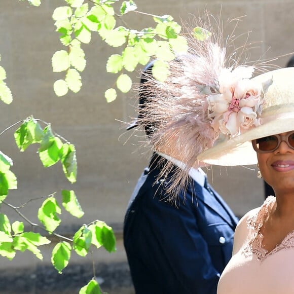 Oprah Winfrey - Les invités arrivent à la chapelle St. George pour le mariage du prince Harry et de Meghan Markle au château de Windsor, Royaume Uni, le 19 mai 2018.