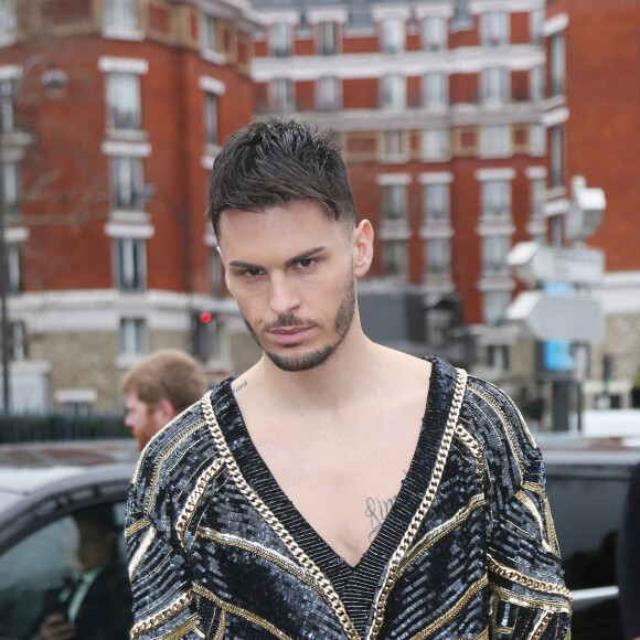 Baptiste Giabiconi au défilé de mode prêt-à-porter automne-hiver 2020/2021 Balmain à Paris le 28 février 2020. 