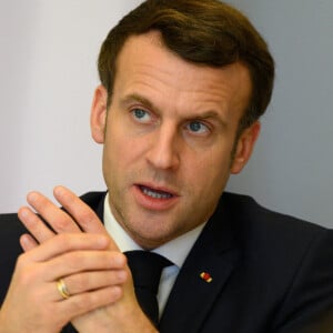 Emmanuel Macron assiste à une réunion par vidéoconférence avec des responsables de l'Union africaine à la suite de l'initiative ACT-A. Paris. © Jacques Witt/Pool/Bestimage