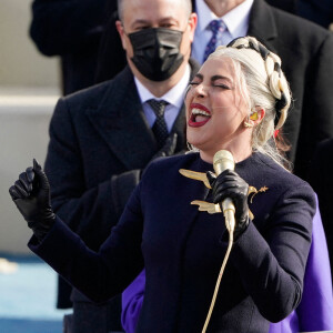 Lady Gaga - Cérémonie d'investiture du 46e président des Etats-Unis, Joe Biden, et de la vice-présidente Kamala Harris au Capitole à Washington. Le 20 janvier 2021.