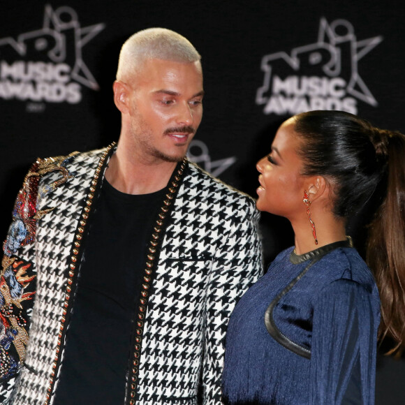 Le chanteur français M. Pokora (Matt Pokora) et sa compagne la chanteuse américaine Christina Milian - 19ème édition des NRJ Music Awards à Cannes. © Dominique Jacovides/Bestimage 