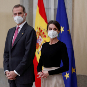 Le roi Felipe VI d'Espagne et la reine Letizia d'Espagne assistent à la cérémonie des National Sports Awards au Palais El Pardo à Madrid, Espagne