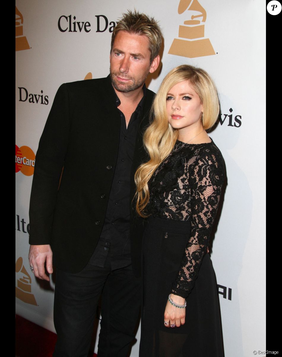 Avril Lavigne et son ex mari Chad Kroeger - Soirée de Gala Clive Davis Pre-Grammy à l'hôtel Hilton de Beverly Hills le 14 février 2016.
