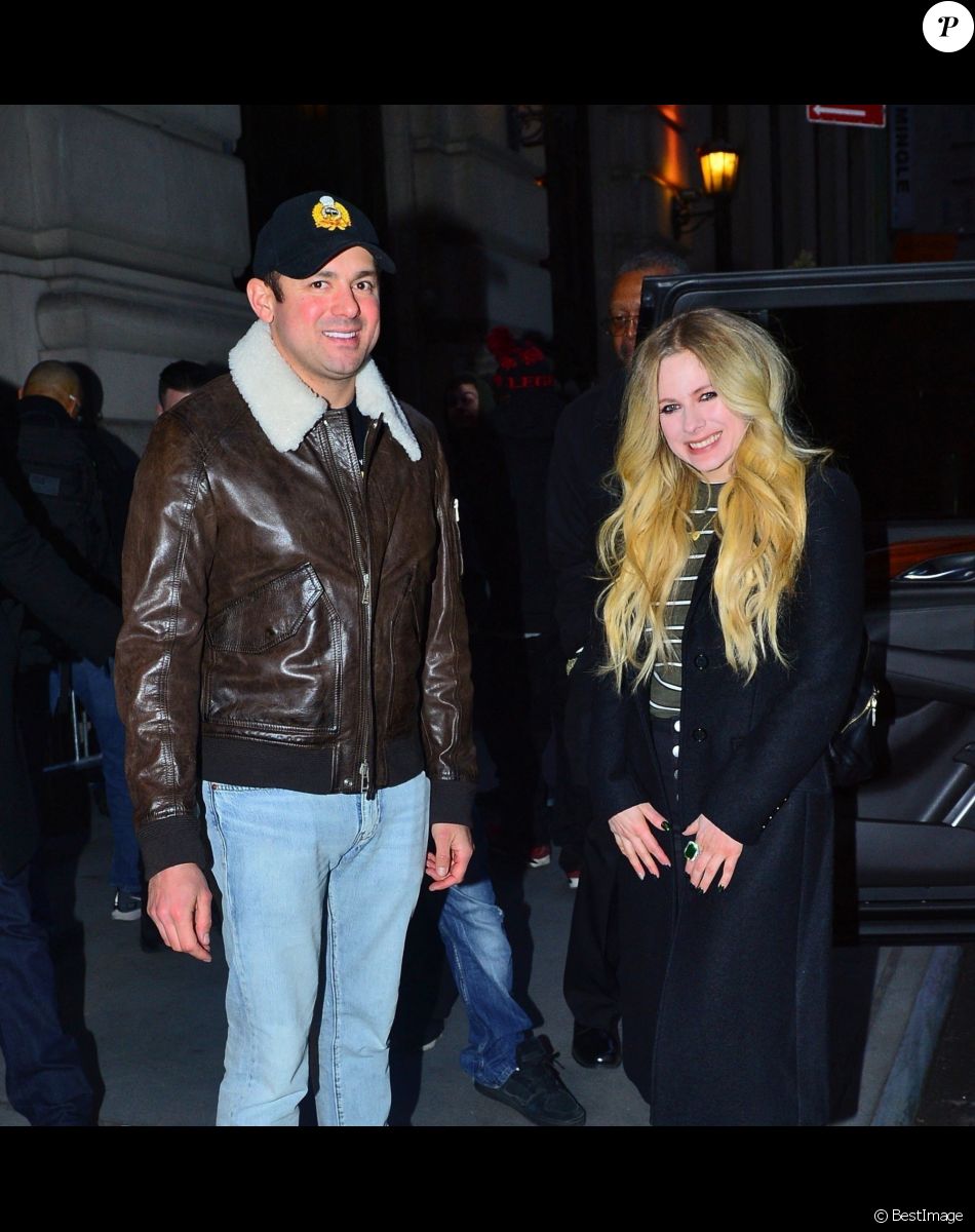 Avril Lavigne et son compagnon Phillip Sarofim sont allés dîner dans un restaurant à New York le 15 février 2019.