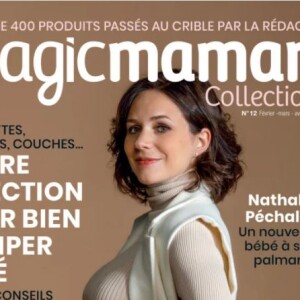 Nathalie Pechalat, enceinte, fait la couverture du magazine Magic Maman.