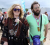 La chanteuse Adele et son compagnon Simon Konecki - Festival Glastonbury de Londres.