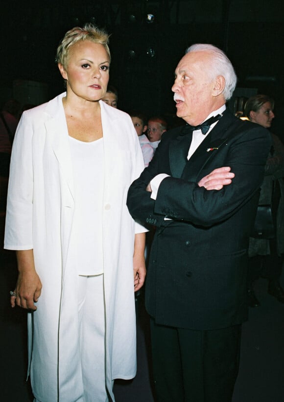 Muriel Robin et Michel Serrault - Charles Aznavour fête ses 80 ans au Palais des Congrès. Paris.