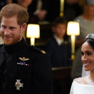 Cérémonie de mariage du prince Harry et de Meghan Markle en la chapelle Saint-George au château de Windsor, Royaume Uni, le 19 mai 2018. 