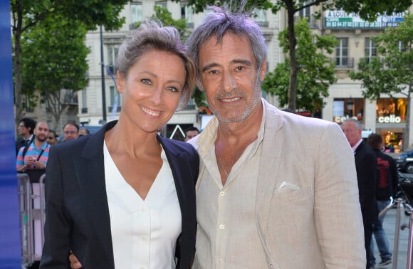 Exclusif - Anne-Sophie Lapix et Gérard Lanvin sur la terrasse du Publicis. Paris, le 16 juin 2014.