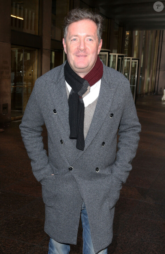 Piers Morgan se rendant aux studios de la Sirius radio à New York, le 2 mars 2015.