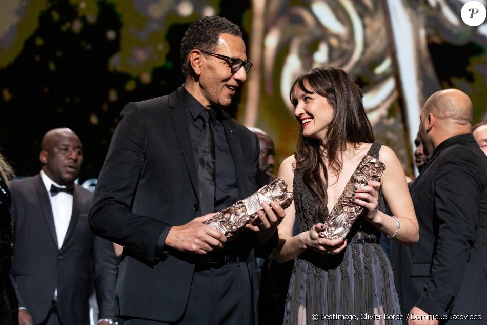 Roschdy Zem César du meilleur acteur pour le rôle de Yacoub Daoud dans Roubaix, une lumière, Anaïs Demoustier, César de la meilleure actrice pour le rôle d'Alice Heimann dans Alice et le Maire lors de la 45ème cérémonie des César à la salle Pleyel à Paris le 28 février 2020 © Olivier Borde / Dominique Jacovides / Bestimage