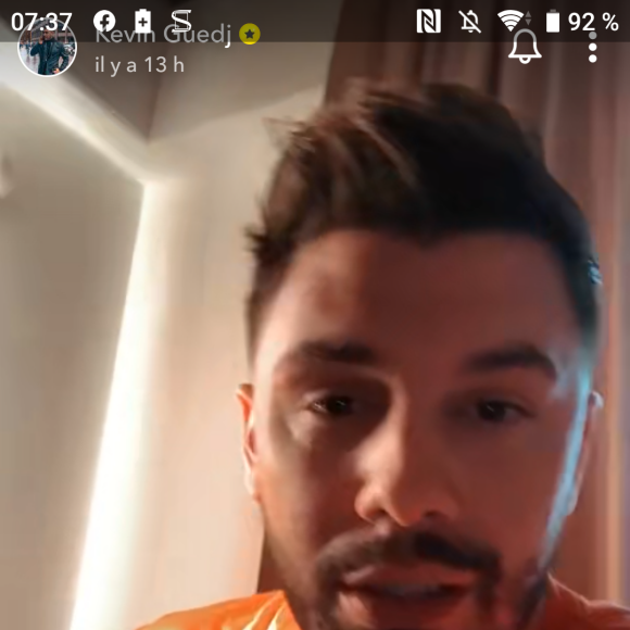 Kevin Guedj de retour sur Snapchat, le 16 mars 2021