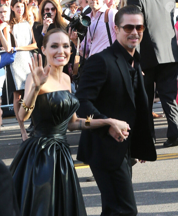 Angelina Jolie, Brad Pitt - Arrivée des people à la première du film Maleficient à Hollywood, le 29 mai 2014.