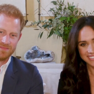 Le prince Harry, duc de Sussex, et Meghan Markle, duchesse de Sussex en interview pour l'émission Engineering A Better World TIME100, le 20 octobre 2020