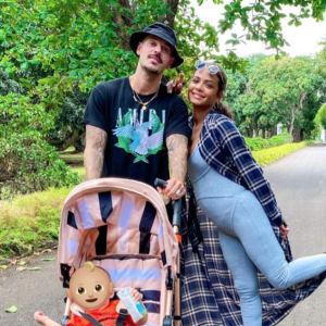 M. Pokora, Christina Milian et leur fils Isaiah à Los Angeles.