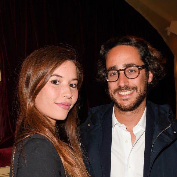 Thomas Hollande et sa compagne Emilie Broussouloux à la générale de la pièce "La Vraie Vie" au théâtre Edouard 7 à Paris, le 18 septembre 2017. © Guirec Coadic/Bestimage