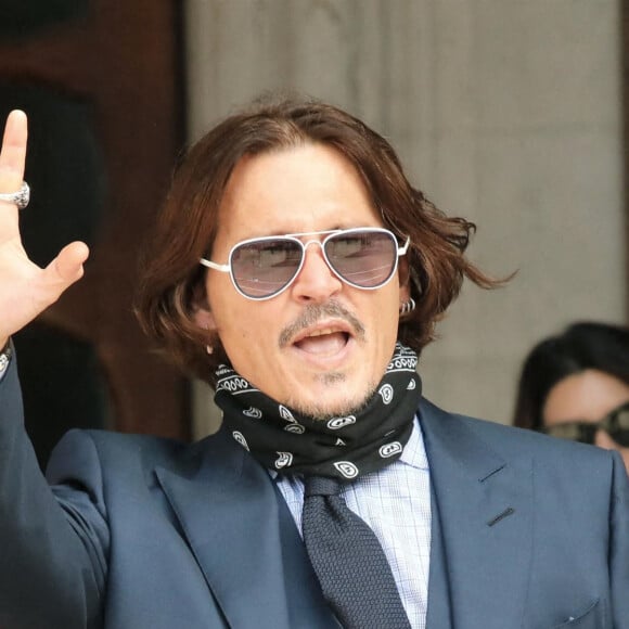 Johnny Depp et Amber Heard à la cour de justice à Londres dans le cadre du procès contre le journal The Sun le 14 juillet 2020.